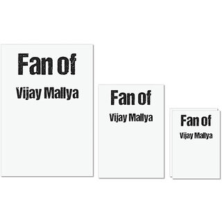                       UDNAG Untearable Waterproof Stickers 155GSM 'Vijay Mallya | Fan of Vijay Mallya' A4 x 1pc, A5 x 1pc & A6 x 2pc                                              
