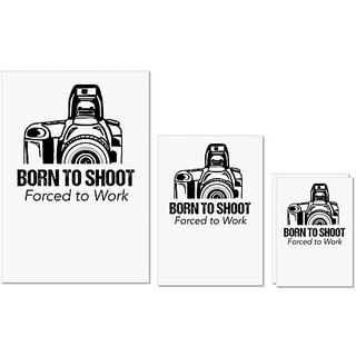                       UDNAG Untearable Waterproof Stickers 155GSM 'Camera | Born to shoot' A4 x 1pc, A5 x 1pc & A6 x 2pc                                              