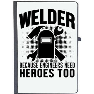                       UDNAG Ruled Notebook Diary 'Welder | Welder because', [A5 80Pages 80GSM]                                              