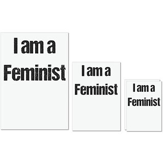UDNAG Untearable Waterproof Stickers 155GSM 'Feminist | I am a feminist' A4 x 1pc, A5 x 1pc & A6 x 2pc UDNAG Untearable Waterproof Stickers 155GSM 'Feminist | I am a feminist' A4 x 1pc, A5 x 1pc & A6 x 2pc