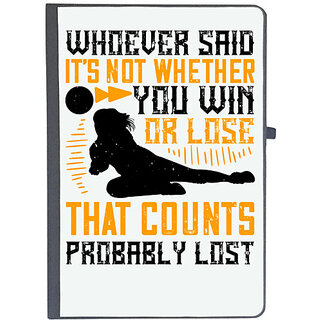                      UDNAG Ruled Notebook Diary 'Volleyball | Its not whether you win or lose that counts, probably lost', [A5 80Pages 80GSM]                                              