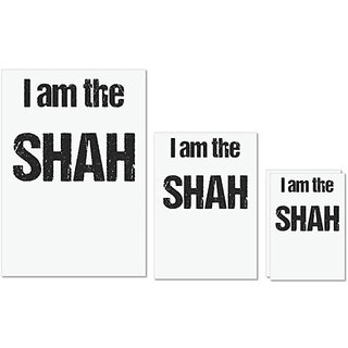                       UDNAG Untearable Waterproof Stickers 155GSM 'Shah | I am the Shah' A4 x 1pc, A5 x 1pc & A6 x 2pc                                              