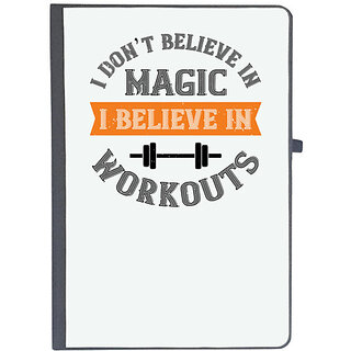                       UDNAG Ruled Notebook Diary 'Gym Work out | i don't belive in magic i believe in workouts', [A5 80Pages 80GSM]                                              