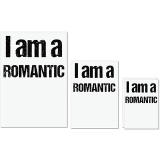                       UDNAG Untearable Waterproof Stickers 155GSM 'Romantic | I am a Romantic' A4 x 1pc, A5 x 1pc & A6 x 2pc                                              