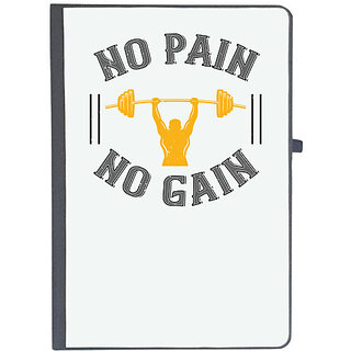                       UDNAG Ruled Notebook Diary 'Gym Work out | no pain no gain', [A5 80Pages 80GSM]                                              