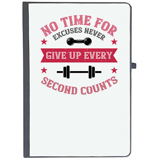                       UDNAG Ruled Notebook Diary 'Gym Work out | no time for excuses never give up every second', [A5 80Pages 80GSM]                                              
