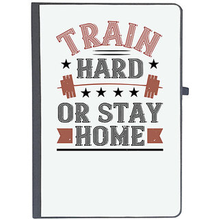                       UDNAG Ruled Notebook Diary 'Gym Work out | train hard or stay home', [A5 80Pages 80GSM]                                              
