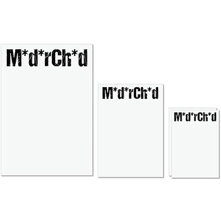                       UDNAG Untearable Waterproof Stickers 155GSM 'Word | M*d*rch*d' A4 x 1pc, A5 x 1pc & A6 x 2pc                                              