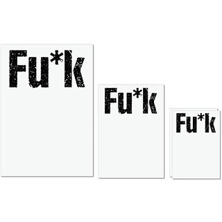                       UDNAG Untearable Waterproof Stickers 155GSM 'Word | Fu*k' A4 x 1pc, A5 x 1pc & A6 x 2pc                                              