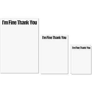                       UDNAG Untearable Waterproof Stickers 155GSM 'Thanks | I am fine Thank you' A4 x 1pc, A5 x 1pc & A6 x 2pc                                              