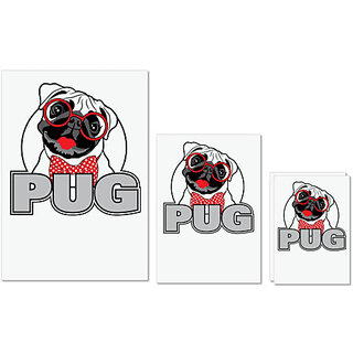 UDNAG Untearable Waterproof Stickers 155GSM 'Dog | Pug' A4 x 1pc, A5 x 1pc & A6 x 2pc UDNAG Untearable Waterproof Stickers 155GSM 'Dog | Pug' A4 x 1pc, A5 x 1pc & A6 x 2pc