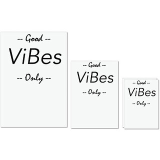                       UDNAG Untearable Waterproof Stickers 155GSM 'Vibes | Good vibe only' A4 x 1pc, A5 x 1pc & A6 x 2pc                                              
