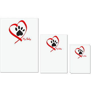                       UDNAG Untearable Waterproof Stickers 155GSM 'Love | Love my Baby' A4 x 1pc, A5 x 1pc & A6 x 2pc                                              