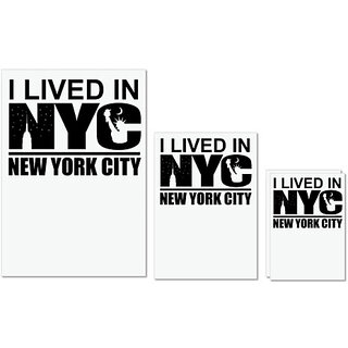                       UDNAG Untearable Waterproof Stickers 155GSM 'New York | I live in NYC New York city' A4 x 1pc, A5 x 1pc & A6 x 2pc                                              
