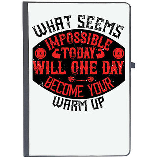                       UDNAG Ruled Notebook Diary 'Gym | What seems impossible today will one day become your warm-up', [A5 80Pages 80GSM]                                              