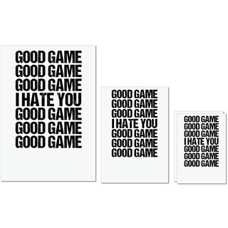                       UDNAG Untearable Waterproof Stickers 155GSM 'Game | Good Game I hate you' A4 x 1pc, A5 x 1pc & A6 x 2pc                                              