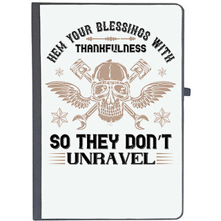                       UDNAG Ruled Notebook Diary 'Death | Hem your blessings with thankfulness so they dont unravel 2', [A5 80Pages 80GSM]                                              