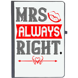                       UDNAG Ruled Notebook Diary 'Mrs, Right | mrs always right', [A5 80Pages 80GSM]                                              