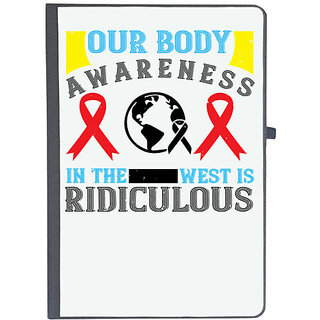                       UDNAG Ruled Notebook Diary 'Awareness | Our body awareness in the West is ridiculous', [A5 80Pages 80GSM]                                              