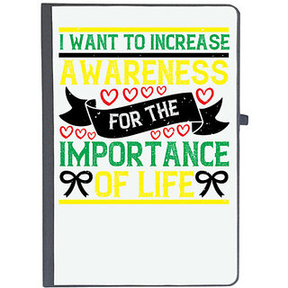                       UDNAG Ruled Notebook Diary 'Awareness | I want to increase awareness for the importance of life', [A5 80Pages 80GSM]                                              