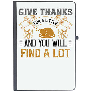                       UDNAG Ruled Notebook Diary 'Thanksgiving Day | Give thanks for a little and you will find a lot', [A5 80Pages 80GSM]                                              