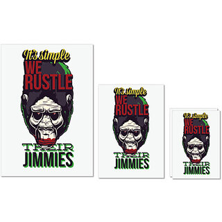                       UDNAG Untearable Waterproof Stickers 155GSM 'Its simple we rustle their jimmies' A4 x 1pc, A5 x 1pc & A6 x 2pc                                              