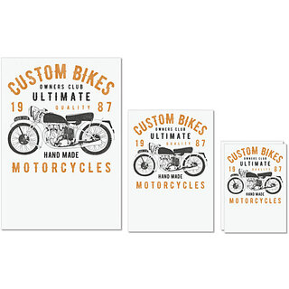                       UDNAG Untearable Waterproof Stickers 155GSM 'Motor Cycle | Custom Bikes Motorcycles' A4 x 1pc, A5 x 1pc & A6 x 2pc                                              