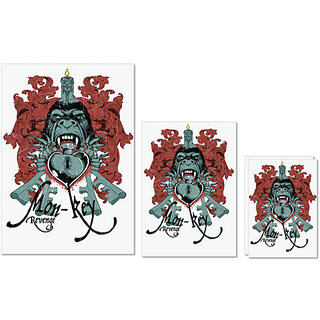 UDNAG Untearable Waterproof Stickers 155GSM 'Revenge | Monkey Revenge' A4 x 1pc, A5 x 1pc & A6 x 2pc UDNAG Untearable Waterproof Stickers 155GSM 'Revenge | Monkey Revenge' A4 x 1pc, A5 x 1pc & A6 x 2pc