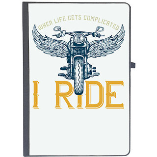                       UDNAG Ruled Notebook Diary 'Rider | when life gets complicated', [A5 80Pages 80GSM]                                              