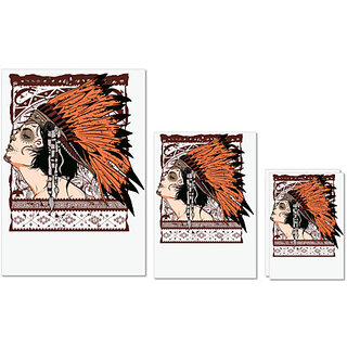 UDNAG Untearable Waterproof Stickers 155GSM 'Red Indian | Redindian lady' A4 x 1pc, A5 x 1pc & A6 x 2pc UDNAG Untearable Waterproof Stickers 155GSM 'Red Indian | Redindian lady' A4 x 1pc, A5 x 1pc & A6 x 2pc