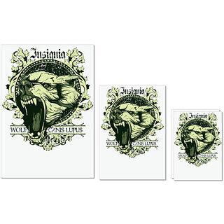 UDNAG Untearable Waterproof Stickers 155GSM 'Insignia Wolf canis lupus' A4 x 1pc, A5 x 1pc & A6 x 2pc UDNAG Untearable Waterproof Stickers 155GSM 'Insignia Wolf canis lupus' A4 x 1pc, A5 x 1pc & A6 x 2pc