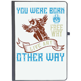                       UDNAG Ruled Notebook Diary 'Death Rider | you were born free why live nay other way', [A5 80Pages 80GSM]                                              