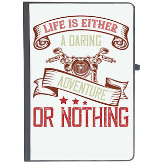                       UDNAG Ruled Notebook Diary 'Adventure Rider | life is either a daring adventure or nothing', [A5 80Pages 80GSM]                                              