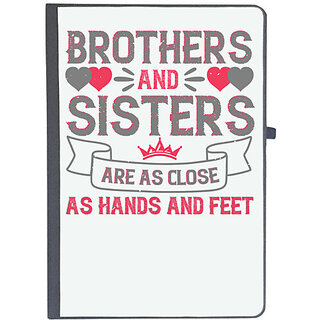                       UDNAG Ruled Notebook Diary 'Brother Sister | Brothers and sisters are as close as hands and feet', [A5 80Pages 80GSM]                                              