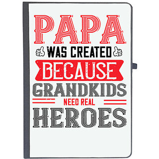                       UDNAG Ruled Notebook Diary 'Father | papa was created because grandkids need real', [A5 80Pages 80GSM]                                              