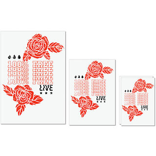                       UDNAG Untearable Waterproof Stickers 155GSM 'Flower | Rose 100% free' A4 x 1pc, A5 x 1pc & A6 x 2pc                                              
