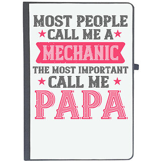                       UDNAG Ruled Notebook Diary 'Father Mechanic | most people call me mecanic', [A5 80Pages 80GSM]                                              