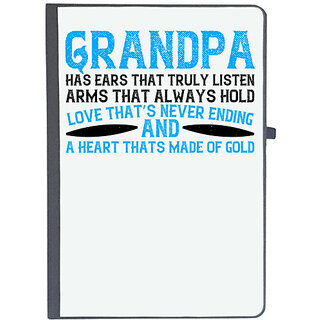                       UDNAG Ruled Notebook Diary 'Grand Father | Grandpa has ears that truly listen arms that always hold', [A5 80Pages 80GSM]                                              