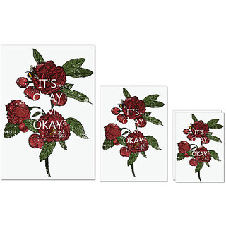                       UDNAG Untearable Waterproof Stickers 155GSM 'Flower | Rose flower' A4 x 1pc, A5 x 1pc & A6 x 2pc                                              