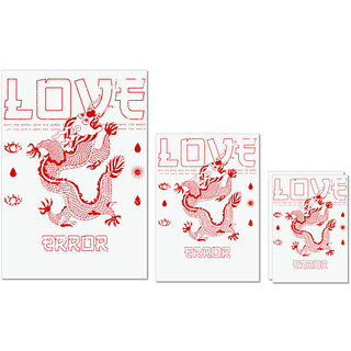                       UDNAG Untearable Waterproof Stickers 155GSM 'Love dragon and error' A4 x 1pc, A5 x 1pc & A6 x 2pc                                              