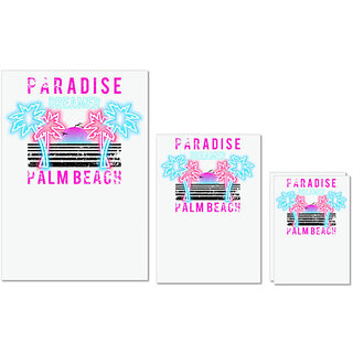                       UDNAG Untearable Waterproof Stickers 155GSM 'Beach | paradise palm beach' A4 x 1pc, A5 x 1pc & A6 x 2pc                                              