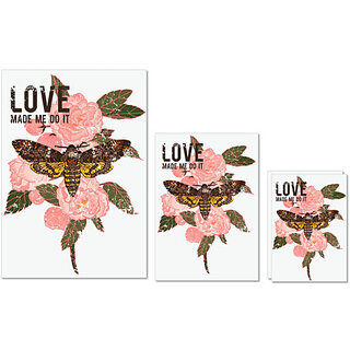 UDNAG Untearable Waterproof Stickers 155GSM 'Flower | Love made me do it, moth and rose' A4 x 1pc, A5 x 1pc & A6 x 2pc UDNAG Untearable Waterproof Stickers 155GSM 'Flower | Love made me do it, moth and rose' A4 x 1pc, A5 x 1pc & A6 x 2pc