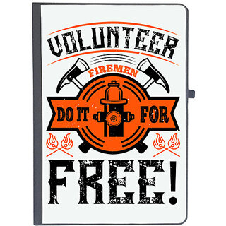                       UDNAG Ruled Notebook Diary 'Fireman Firefighter | Volunteer firemen do it for free!', [A5 80Pages 80GSM]                                              
