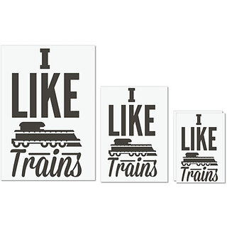                       UDNAG Untearable Waterproof Stickers 155GSM 'I like trains' A4 x 1pc, A5 x 1pc & A6 x 2pc                                              