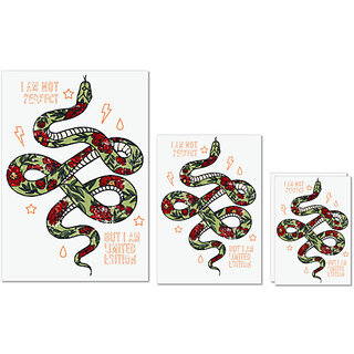                       UDNAG Untearable Waterproof Stickers 155GSM 'Snake' A4 x 1pc, A5 x 1pc & A6 x 2pc                                              