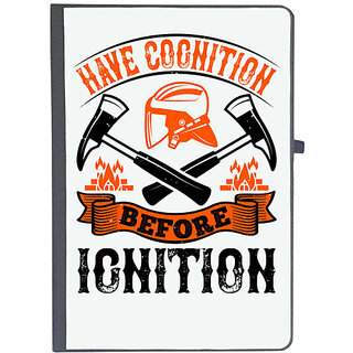                      UDNAG Ruled Notebook Diary 'Fireman Firefighter | Have cognition before ignition', [A5 80Pages 80GSM]                                              
