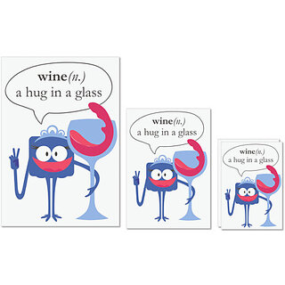                      UDNAG Untearable Waterproof Stickers 155GSM 'Wine | Wine a huge in a glass' A4 x 1pc, A5 x 1pc & A6 x 2pc                                              