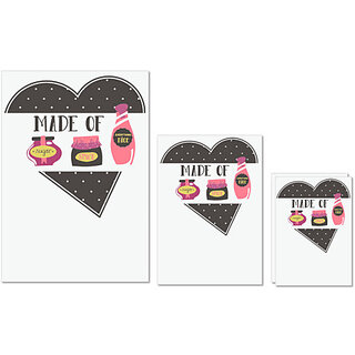 UDNAG Untearable Waterproof Stickers 155GSM 'Heart | Made of Sugar spice everything nice' A4 x 1pc, A5 x 1pc & A6 x 2pc UDNAG Untearable Waterproof Stickers 155GSM 'Heart | Made of Sugar spice everything nice' A4 x 1pc, A5 x 1pc & A6 x 2pc