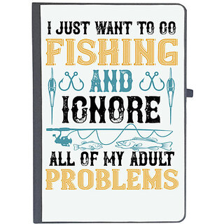                       UDNAG Ruled Notebook Diary 'Fishing | i just want to go fishing and ignore all of my adult', [A5 80Pages 80GSM]                                              