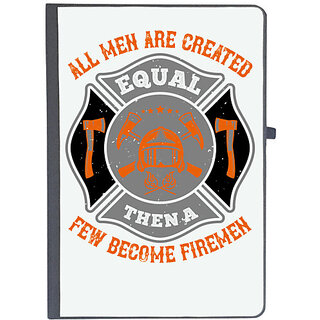                       UDNAG Ruled Notebook Diary 'Firefighter | All men are created equal, then a few become firemen', [A5 80Pages 80GSM]                                              